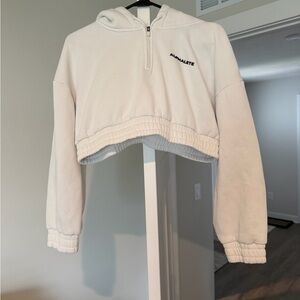 Alphalete White Cropped Hoodie